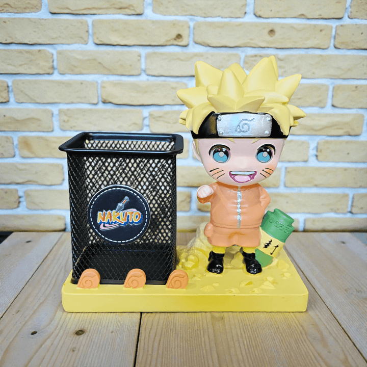 Naru Cartoon Desk Organizer Pen Stand with Metal Mesh Holder