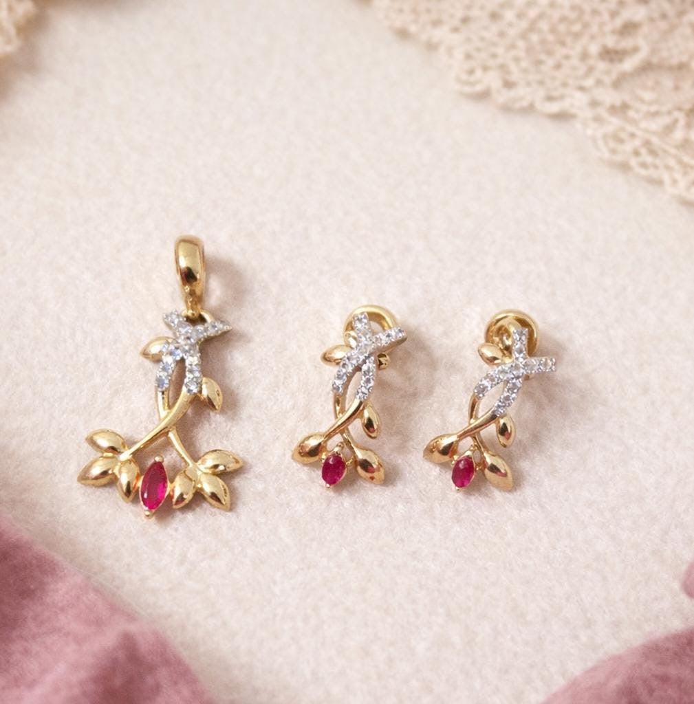 peacock beauty pendant set