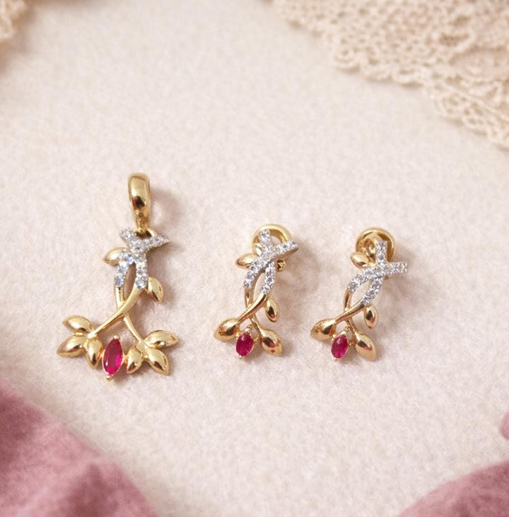 peacock beauty pendant set